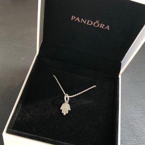Pandora silver Hamsah (fatima hand) necklace